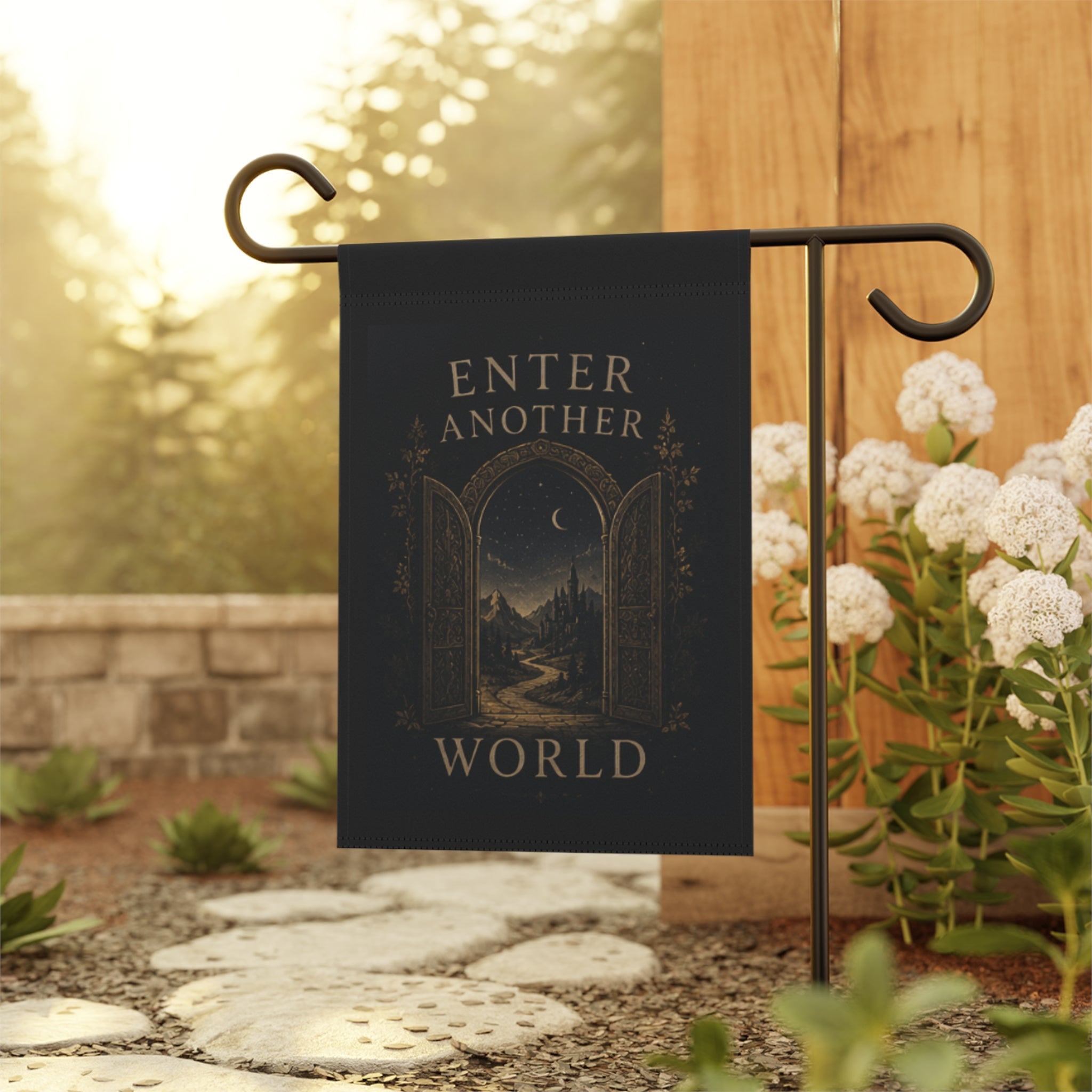Enter Another World Garden Flag — Fantasy Garden Flag